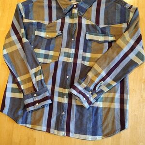 We The Free Blue and Yellow Plaid Shirt